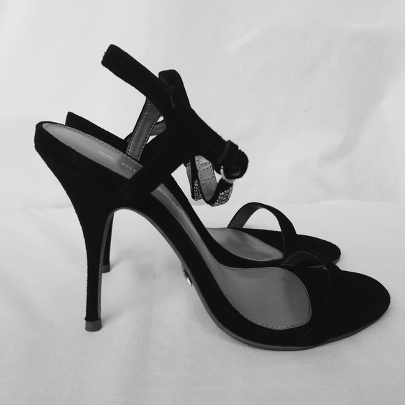 DONATED! KG by Kurt Geiger Strappy Black Suede High Heels - Picture 6 of 8
